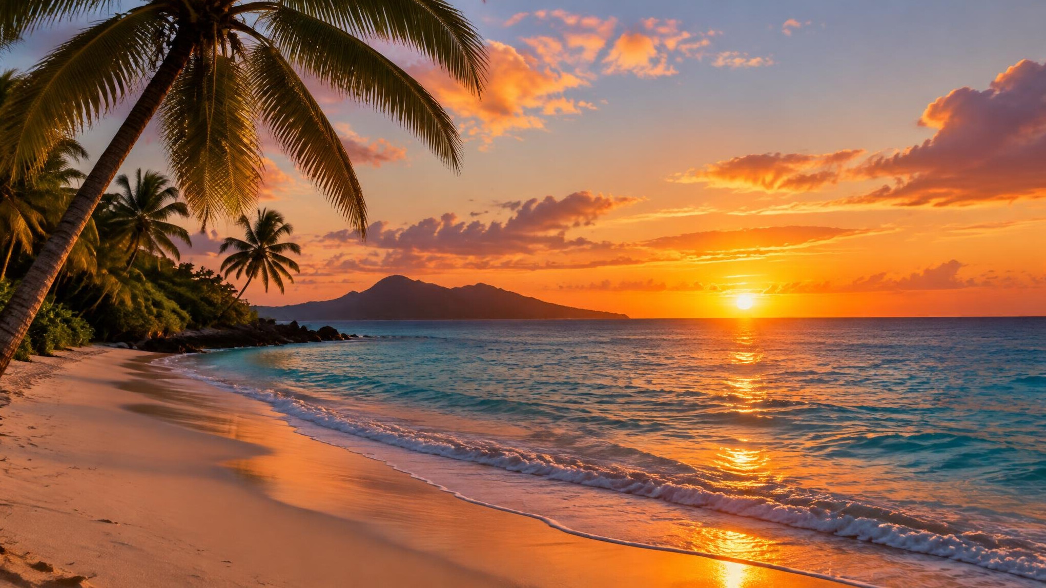 caribbean sunset beach