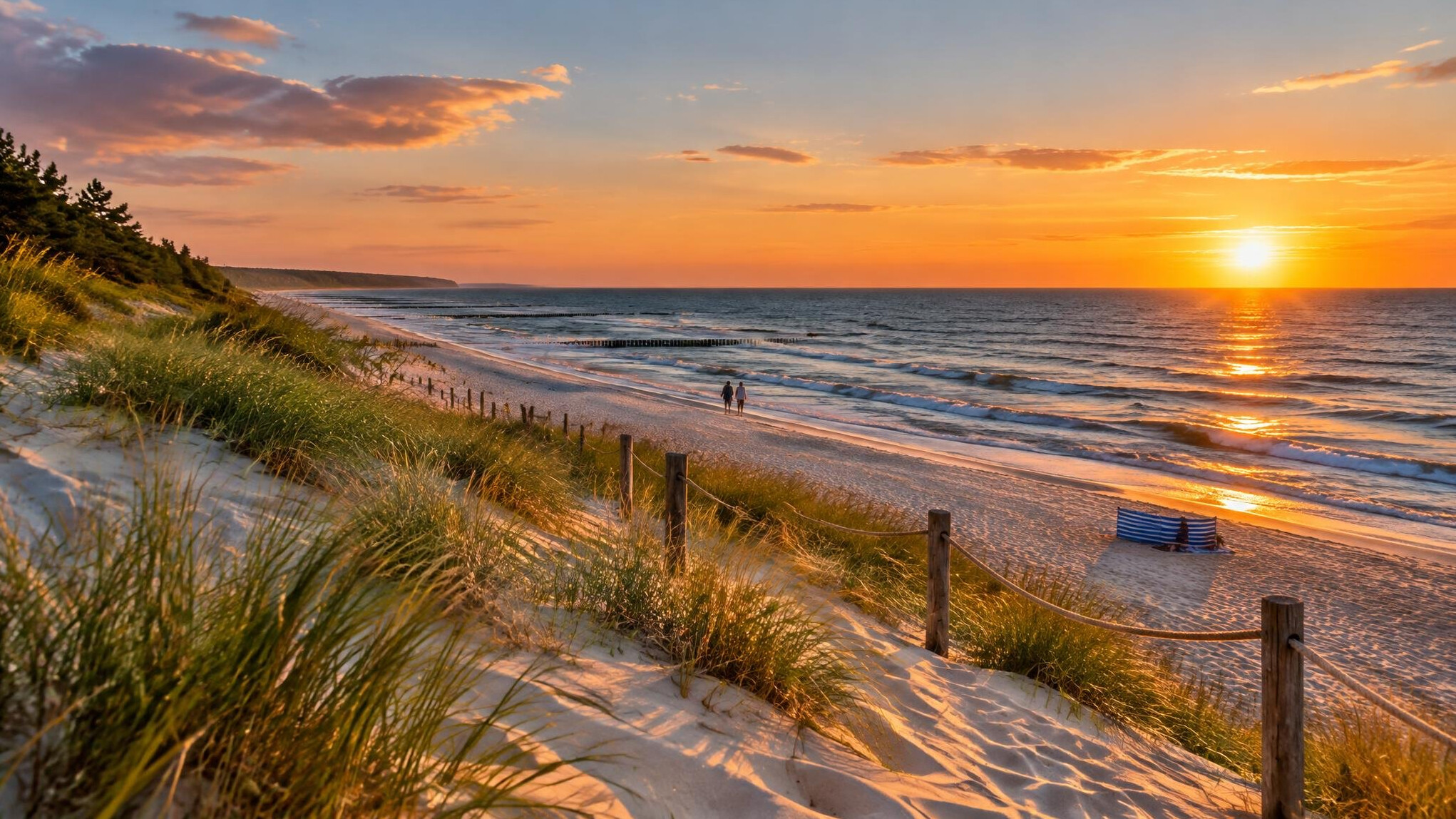 baltic sea beach sunset