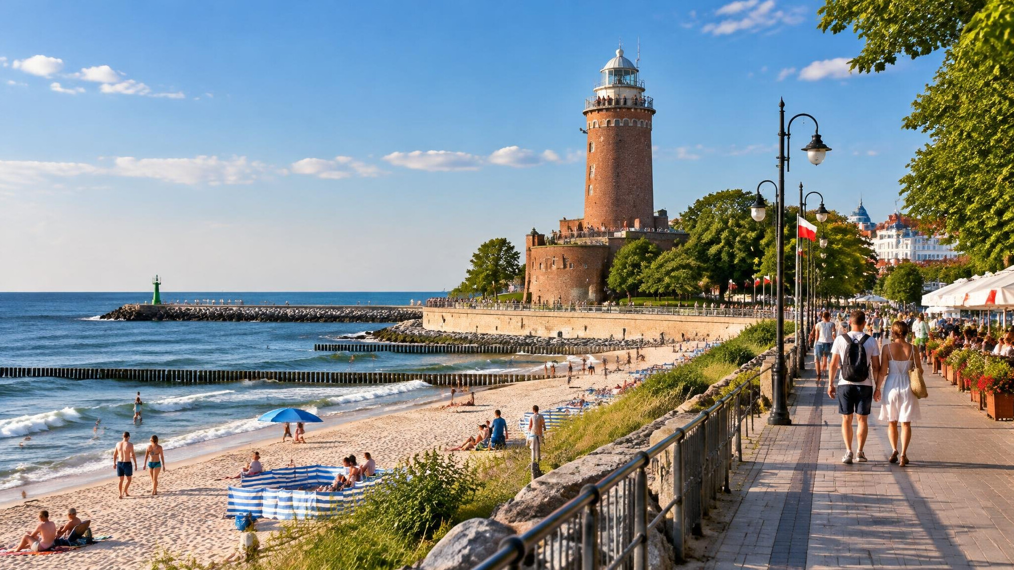 kolobrzeg beach poland