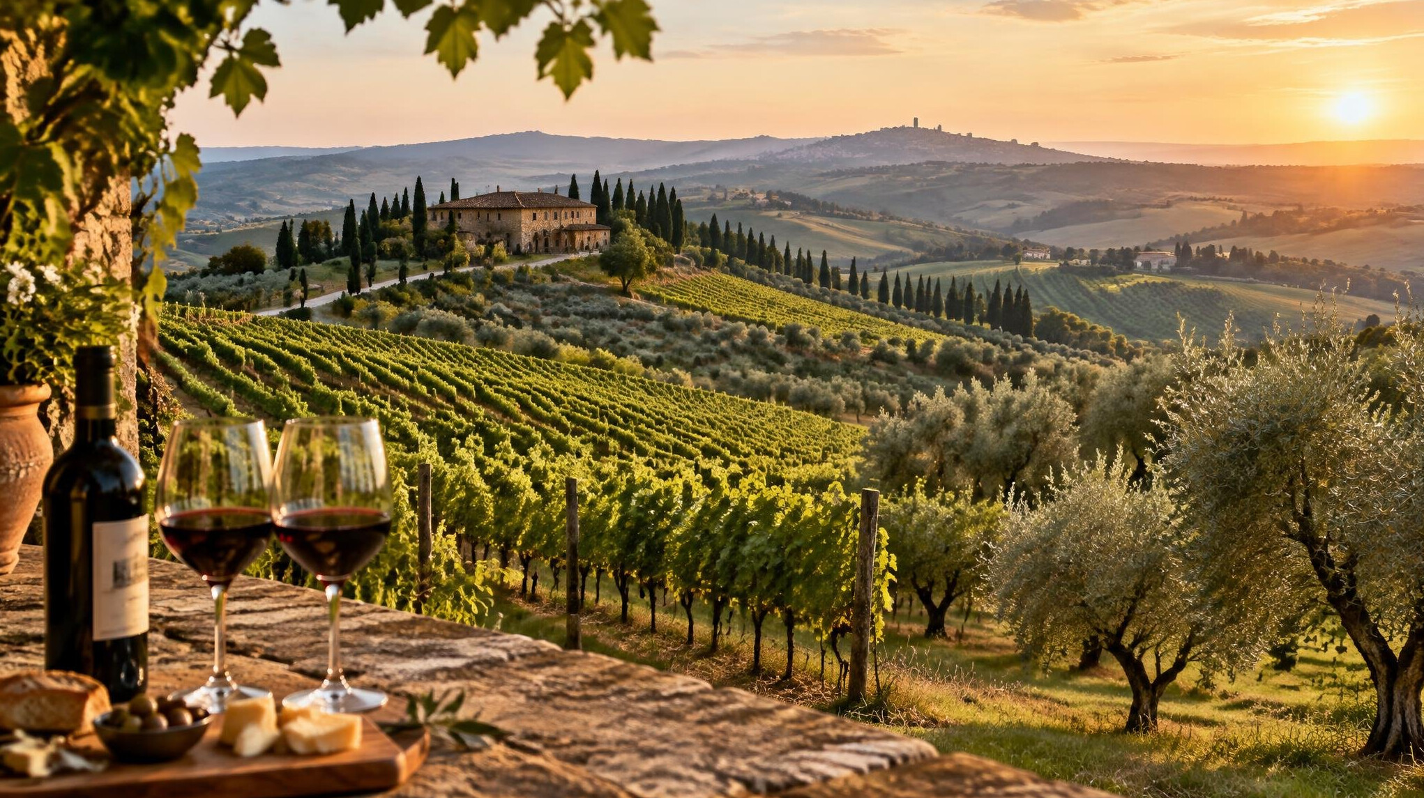 tuscany vineyard landscape