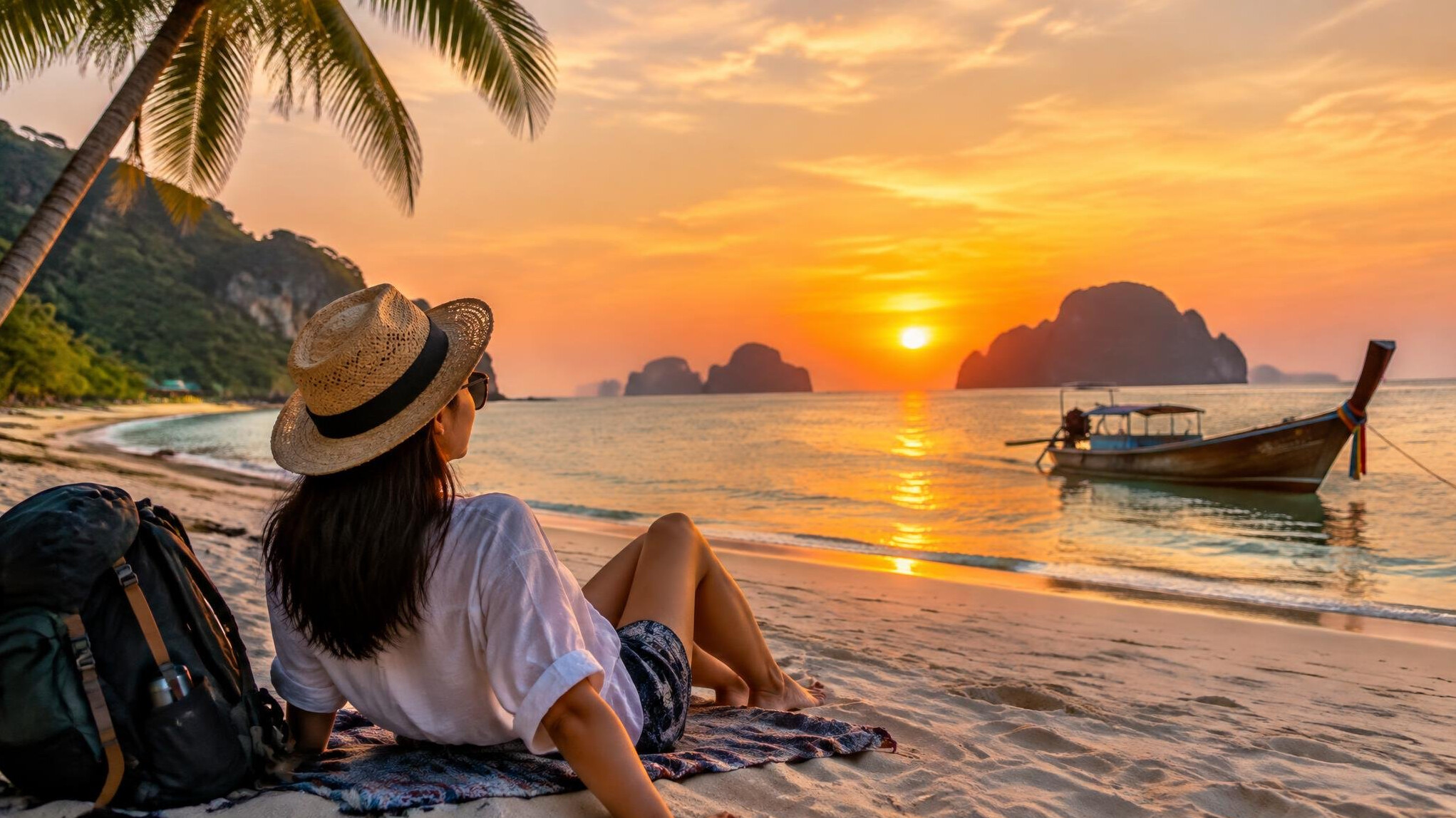 asian beach sunset