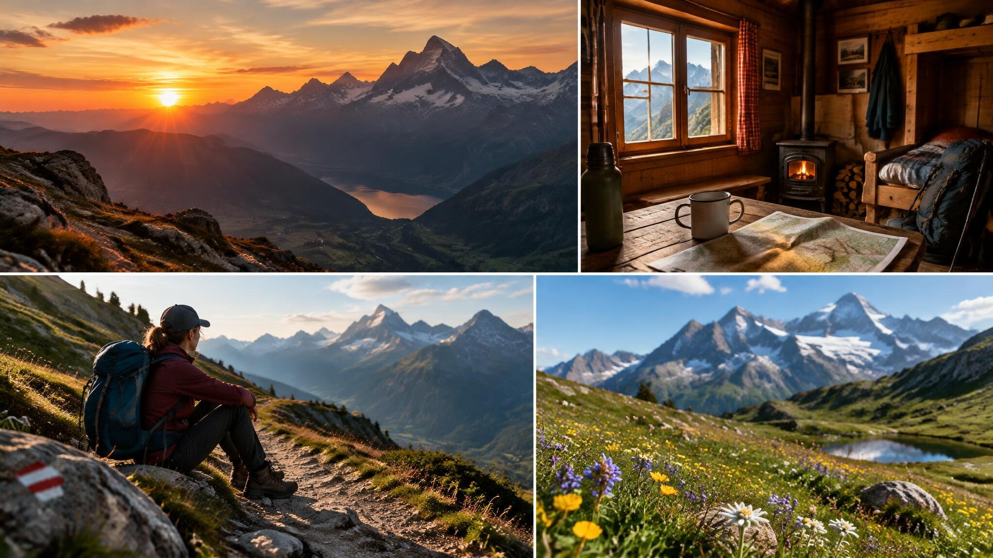 sunset over alps
