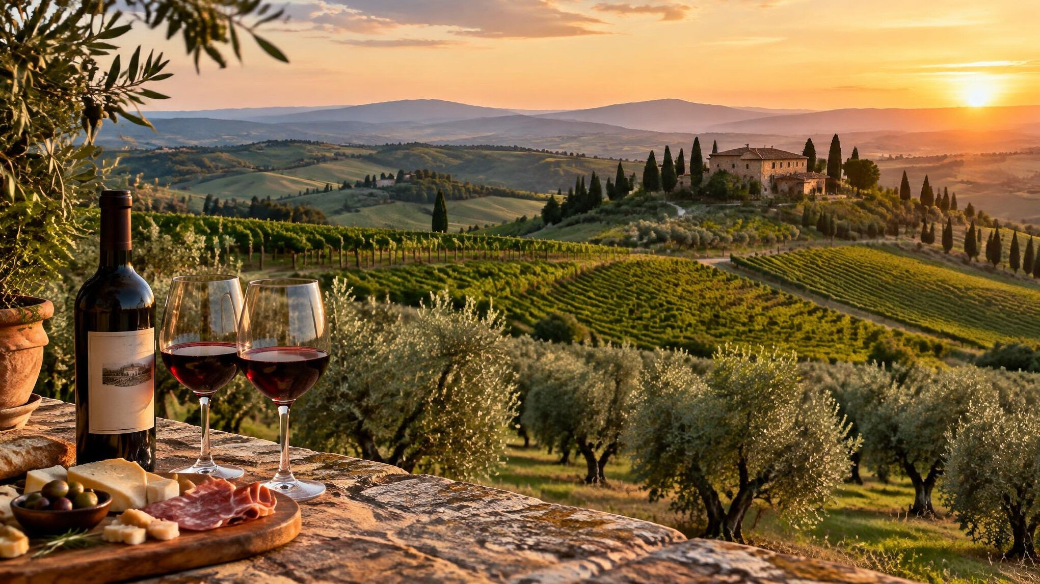 tuscany vineyard landscape